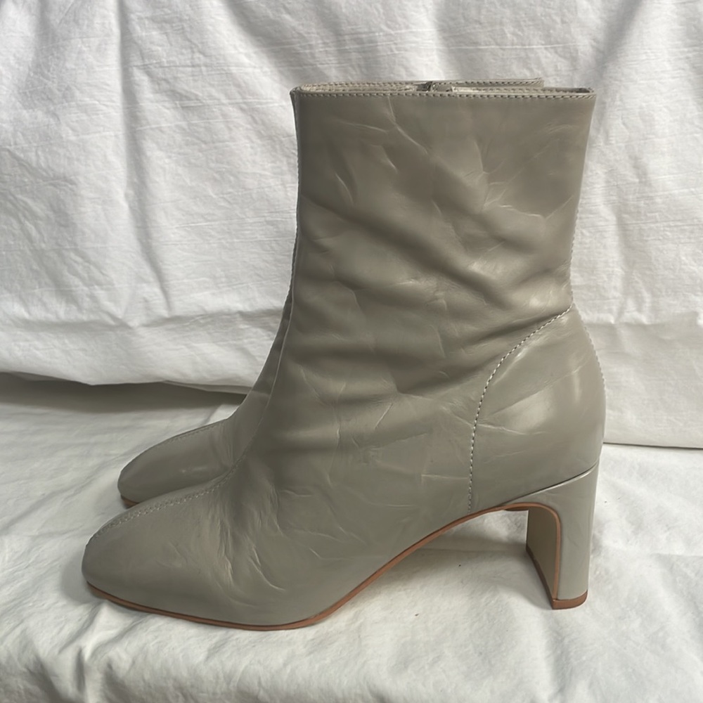 Intentionally Blank Cream Leather Boot